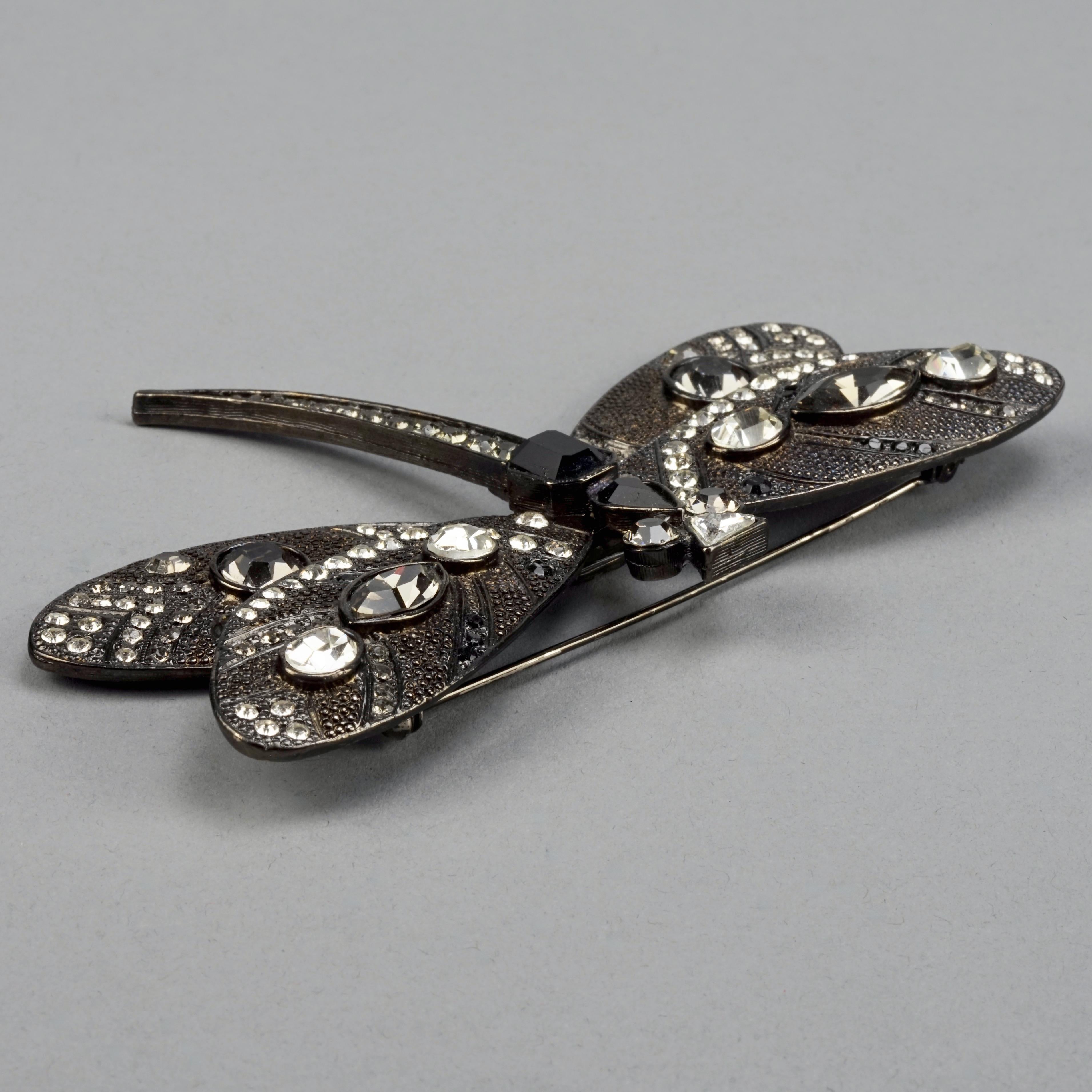 Vintage Massive SCHERRER PARIS Jewelled Dragonfly Brooch In Excellent Condition For Sale In Kingersheim, Alsace