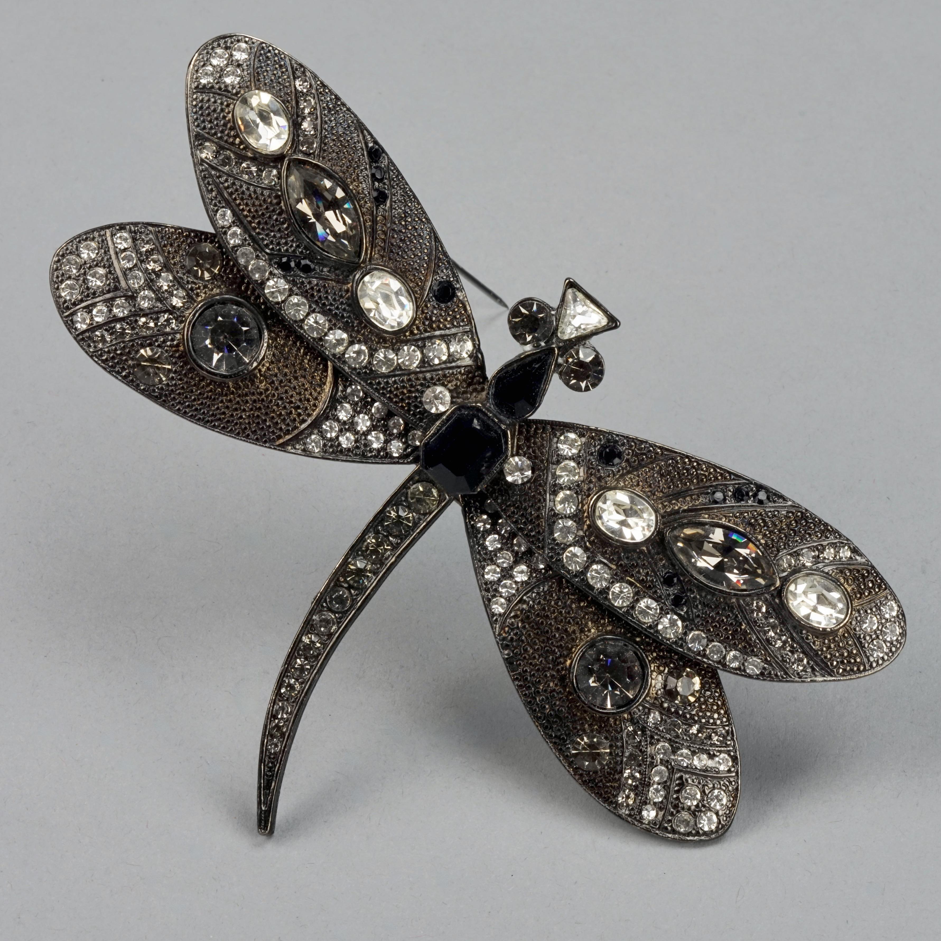 Women's or Men's Vintage Massive SCHERRER PARIS Jewelled Dragonfly Brooch For Sale