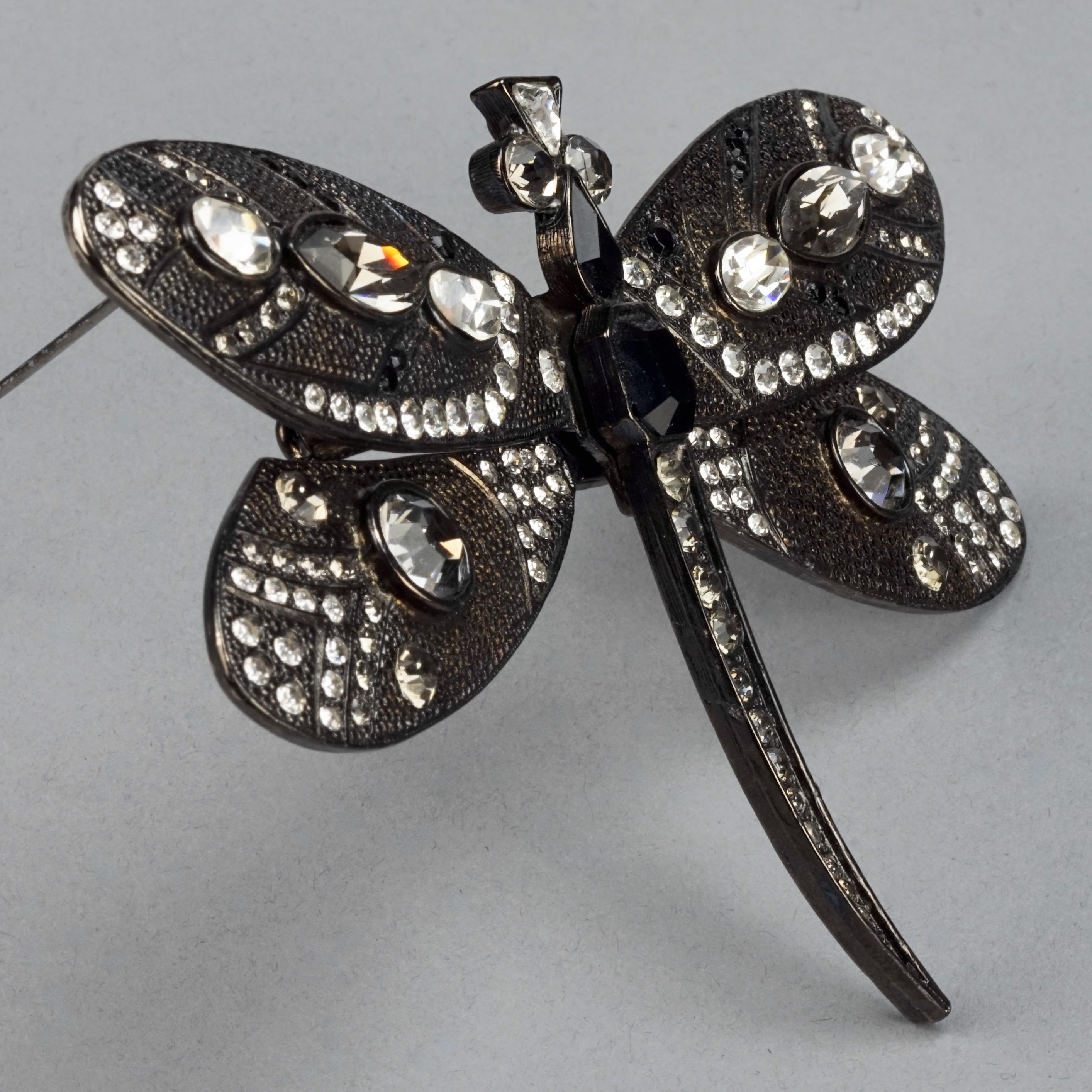 Vintage Massive SCHERRER PARIS Jewelled Dragonfly Brooch For Sale 1