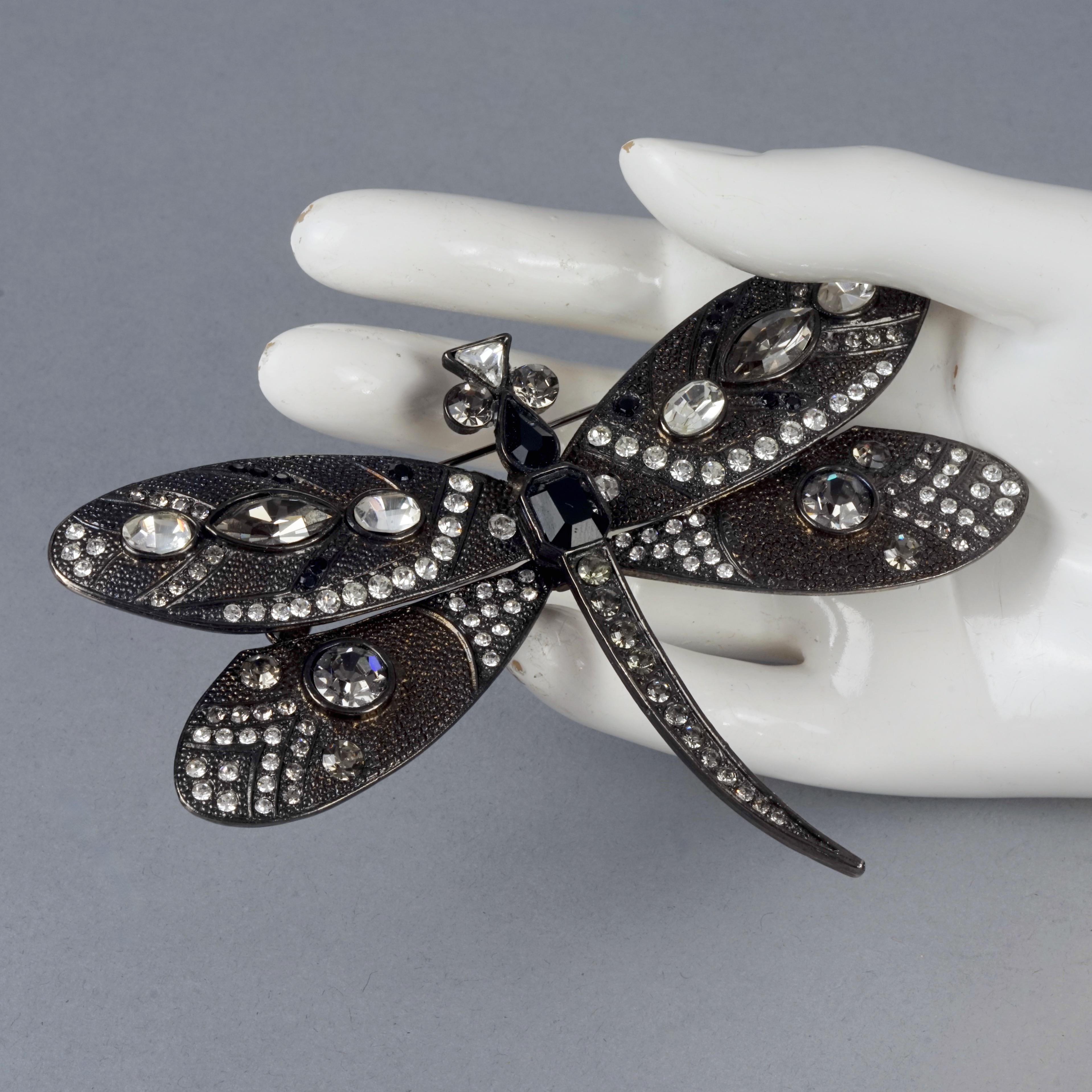 Vintage Massive SCHERRER PARIS Jewelled Dragonfly Brooch For Sale 2