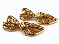 Vintage Massive YSL Yves Saint Laurent Openwork Heart Drop Earrings