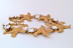 Vintage Massive YSL Yves Saint Laurent Starfish Rhinestone Necklace