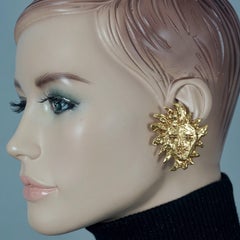 Vintage Massive YVES SAINT LAURENT Goossens Ysl Sun Face Earrings
