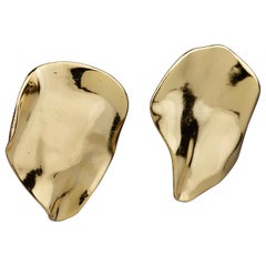 Vintage Massive YVES SAINT LAURENT Ysl Asymmetric Earrings