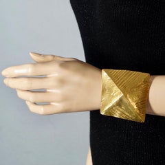 Vintage Massive YVES SAINT LAURENT Ysl Pyramid Textured Cuff Bracelet