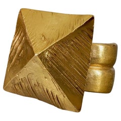 Vintage Massive YVES SAINT LAURENT Ysl Pyramid Textured Cuff Bracelet