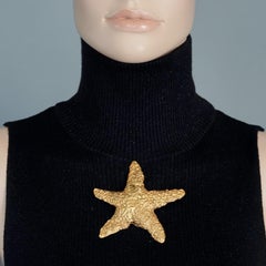 Vintage Masssive LINDA HATTAB PARIS Textured Star Novelty Brooch