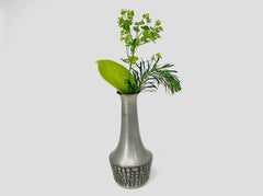 Vintage MASTAD 554 Pewter Pebbled Vase ... Midcentury Modern Norwegian Bud Vase