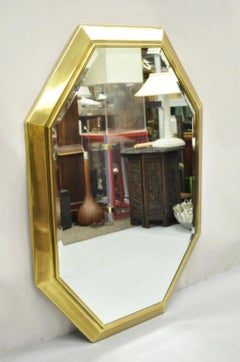Vintage Mastercraft Bernhard Rohne Brass Octagonal Frame Modernist Wall Mirror