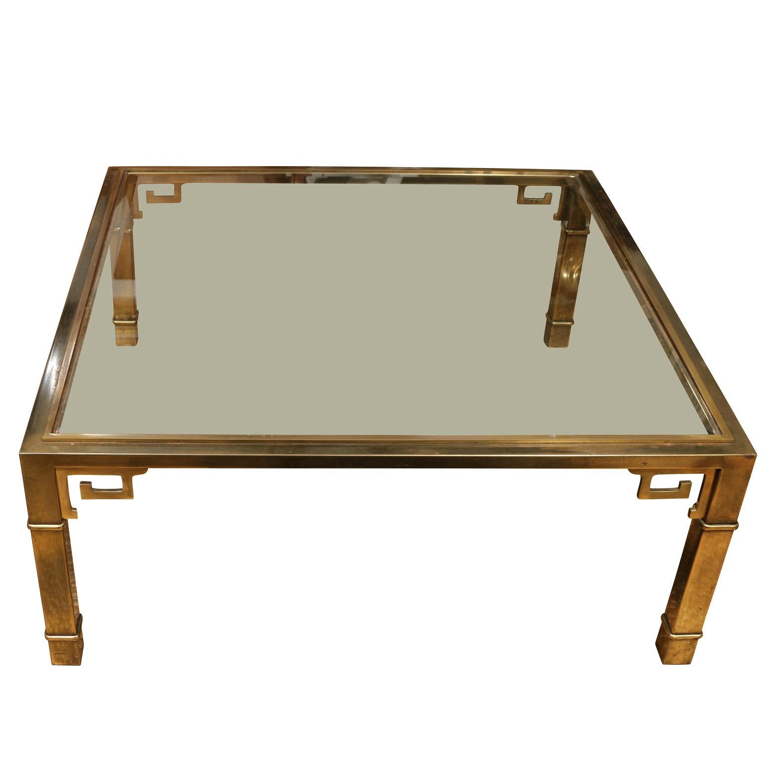 Vintage Mastercraft Brass and Glass Asian Style Table In Good Condition In Locust Valley, NY