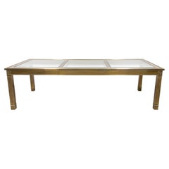 Table de salle à manger vintage Mastercraft en laiton et verre