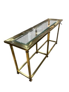 Vintage Mastercraft Brass Console Table
