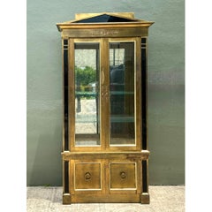 Vintage Mastercraft Brass Pediment Cabinet