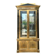 Vintage Mastercraft Brass Pediment Cabinet