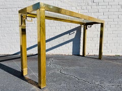 Vintage Mastercraft Greek Key Design Brass and Glass Console, Sofa or Hall Table