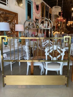 Vintage Mastercraft Greek Key Queen Size Brass Headboard