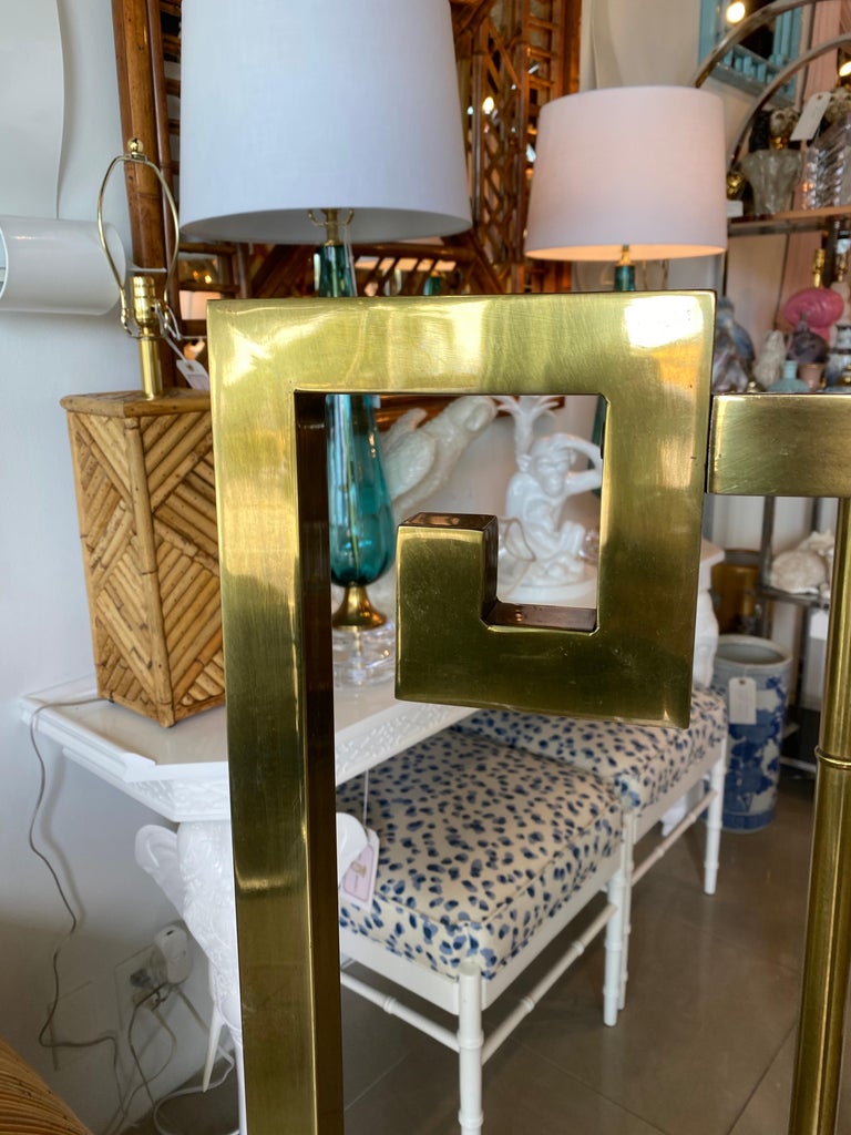 Vintage Mastercraft Greek Key Queen Size Brass Headboard at 1stDibs