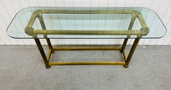 Vintage Mastercraft Style Brass & Glass Sofa Table