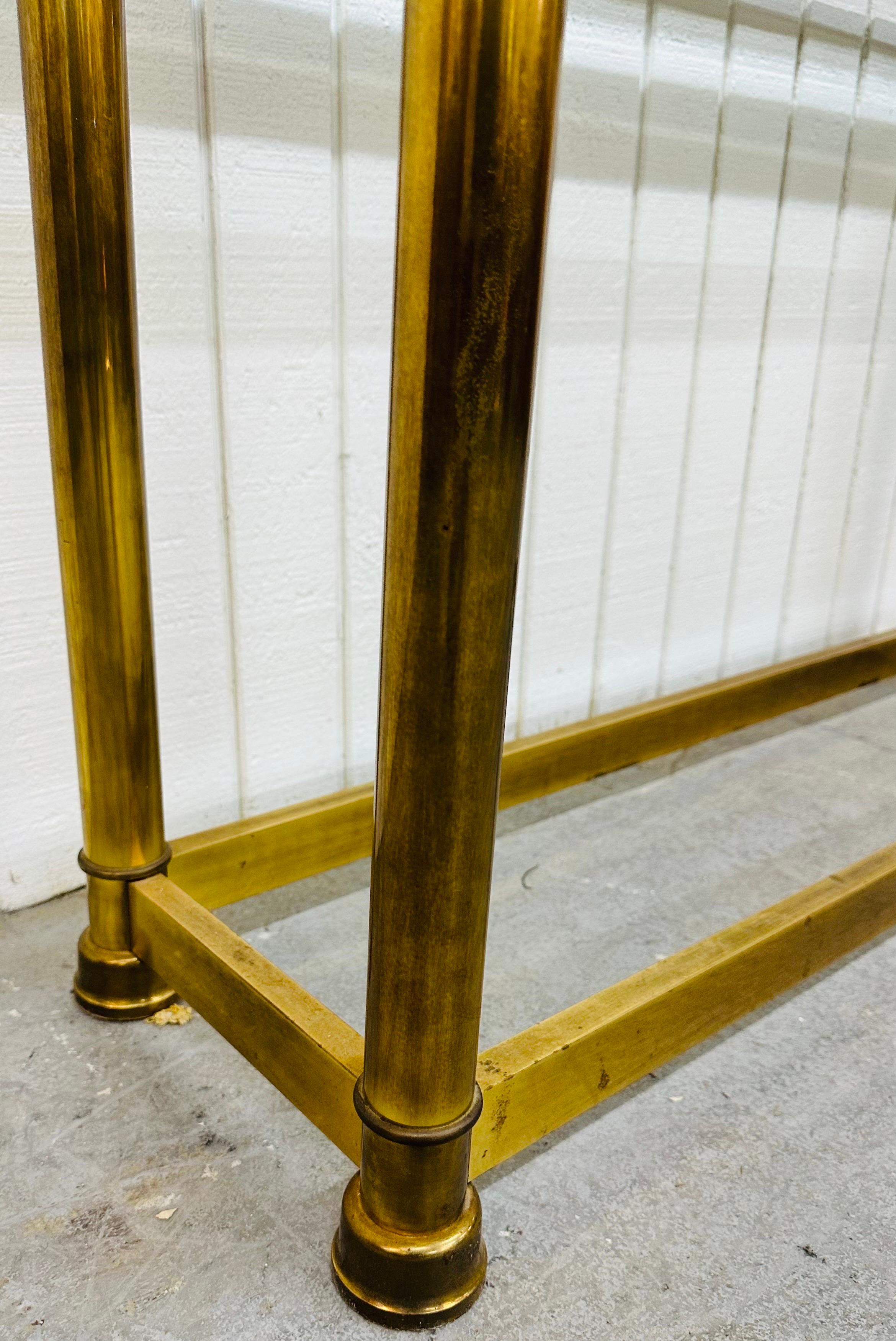 Vintage Mastercraft Style Brass & Glass Sofa Table In Good Condition For Sale In Clarksboro, NJ