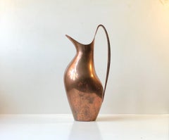 Vintage Masterpiece Pitcher in Copper by Henning Koppel for Georg Jensen