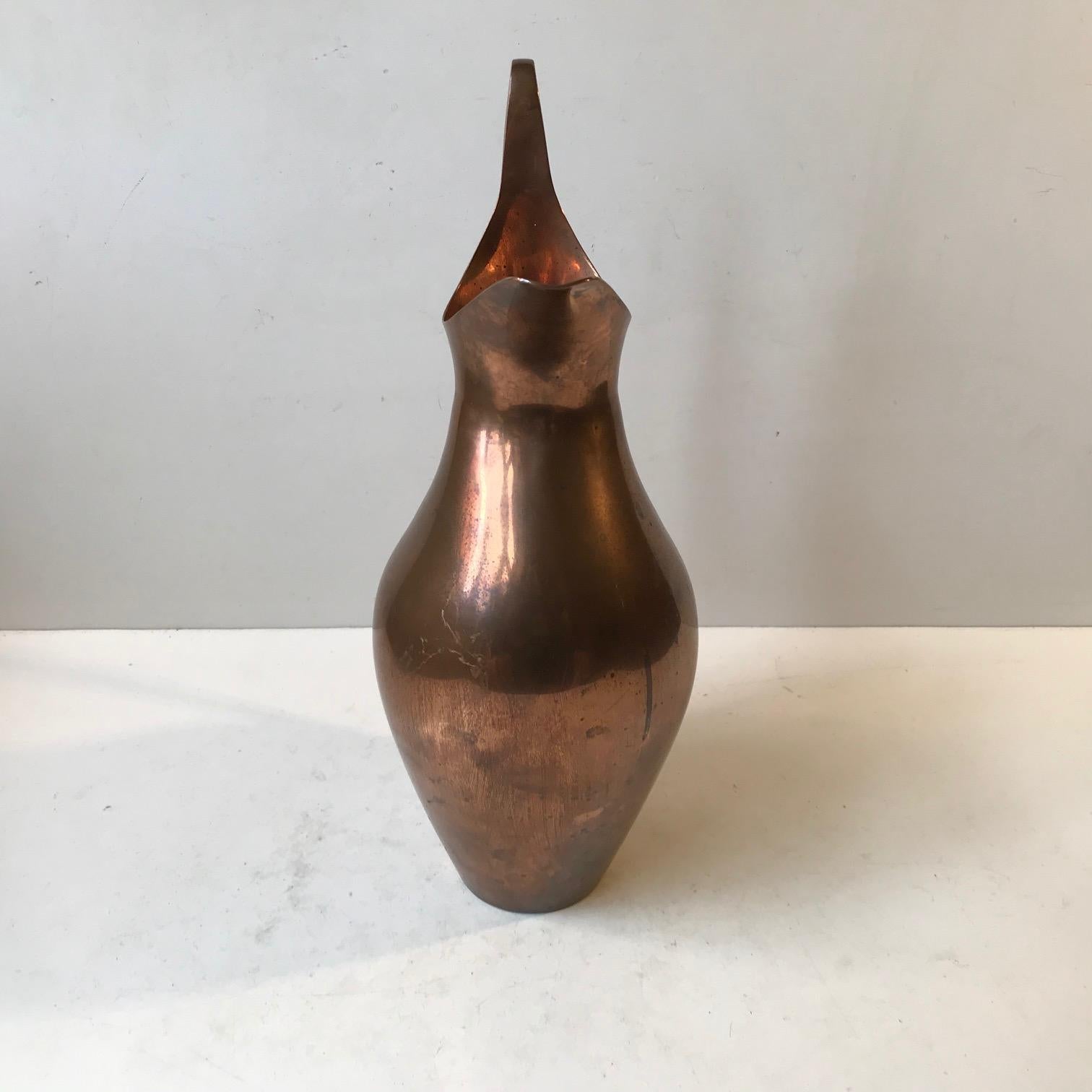 Vintage Masterpiece Pitcher in Copper by Henning Koppel for Georg Jensen In Good Condition For Sale In Esbjerg, DK