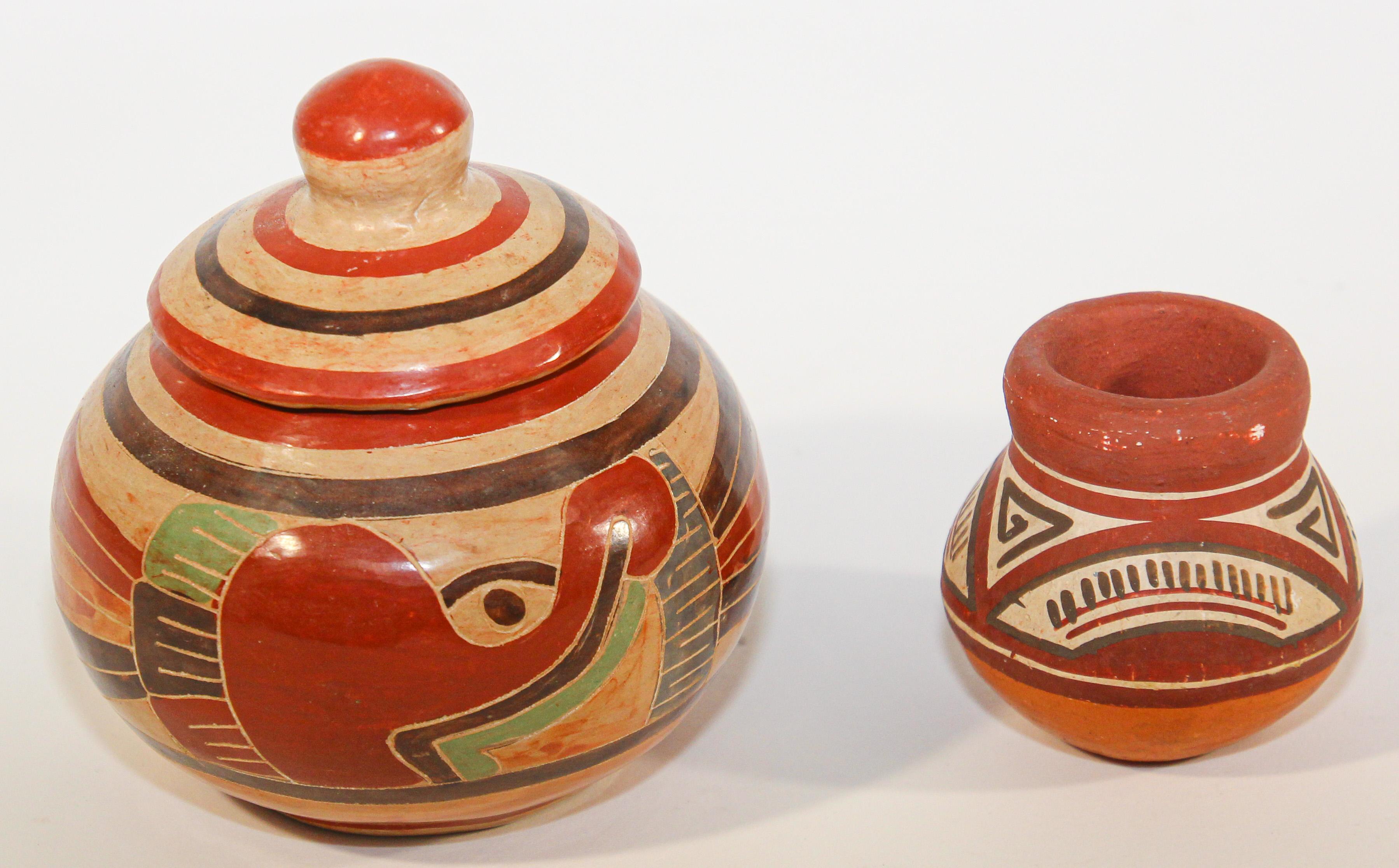Juego de Cerámica Mexicana Estilo Mata Ortiz Vintage Mexicano en venta