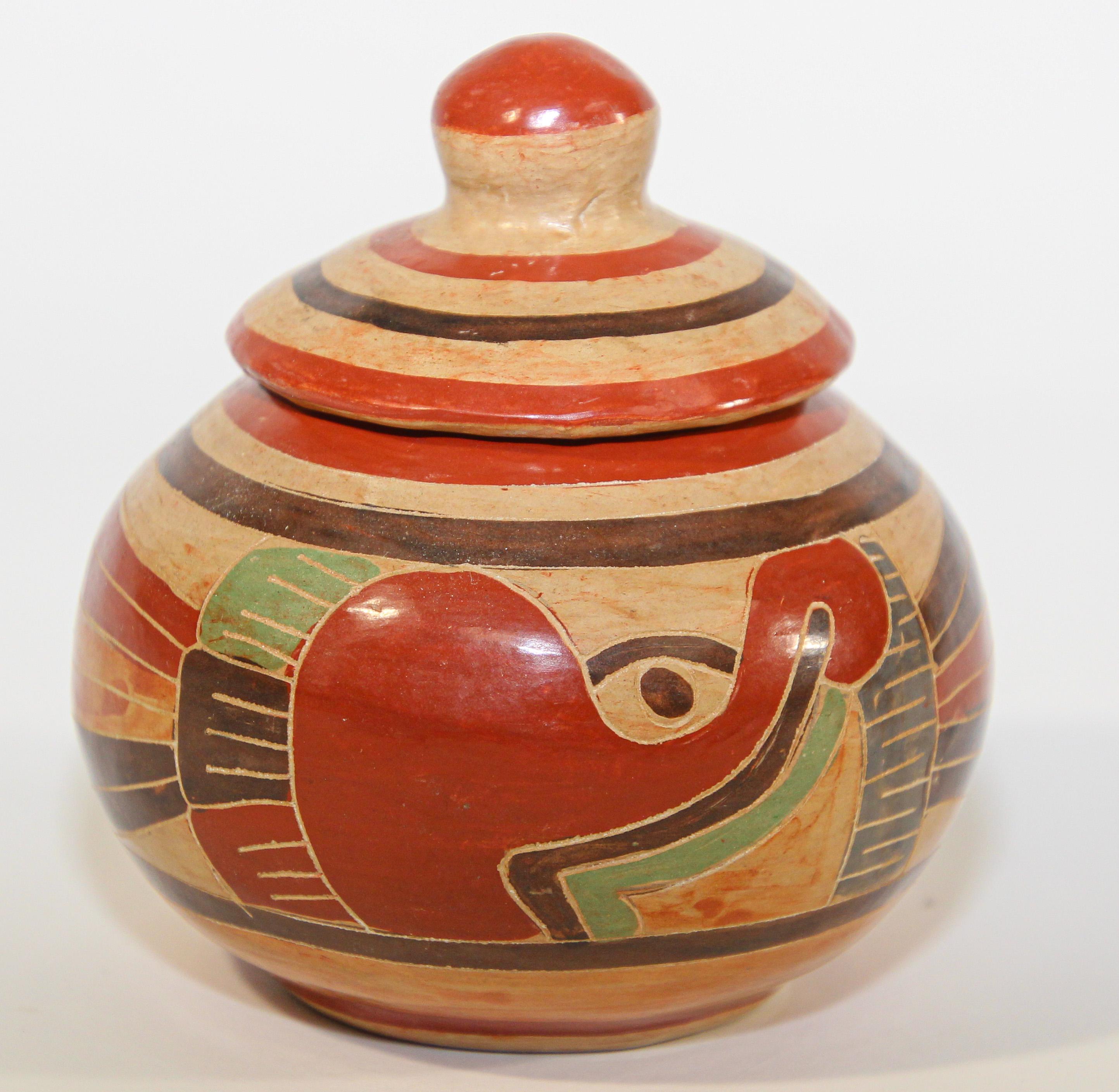 Vintage Mata Ortiz Style Mexican Pottery Set In Good Condition For Sale In North Hollywood, CA