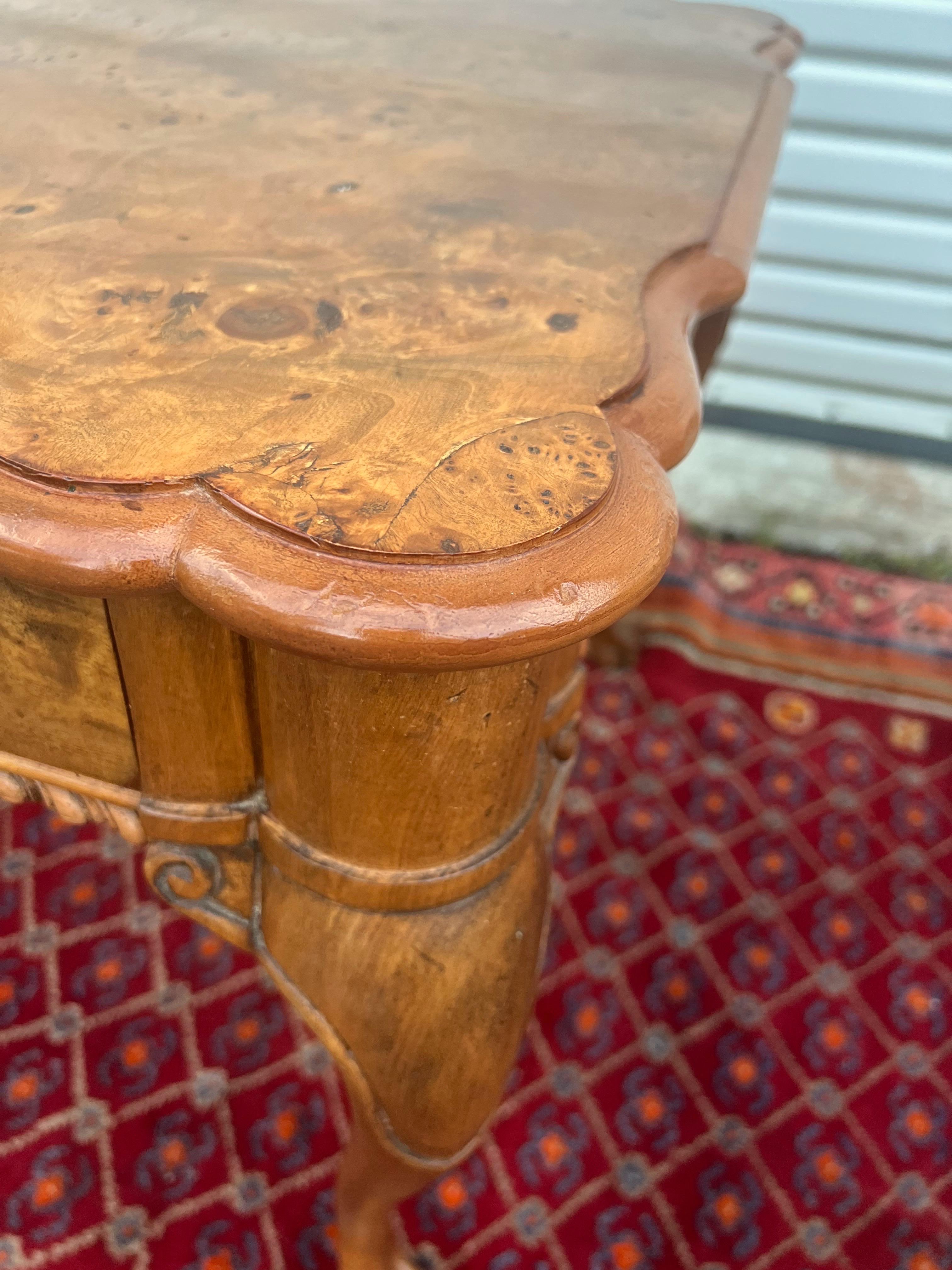 Vintage Matchbook Burl Ball and Claw Foot Side Tables For Sale 1
