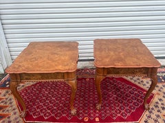 Vintage Matchbook Burl Ball and Claw Foot Side Tables