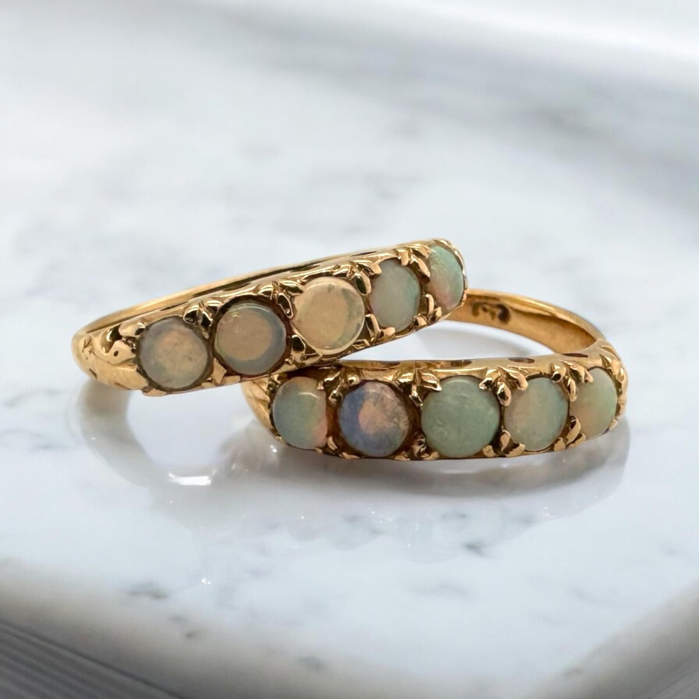We rarely see matching rings!!
These beauties are priced individually but two are currently available. We are glad to offer them separately or together.

Ring Details
Material: 14K Rose Gold
Head Width: 4.2mm
Head Height: 2.6mm
Shank Width: