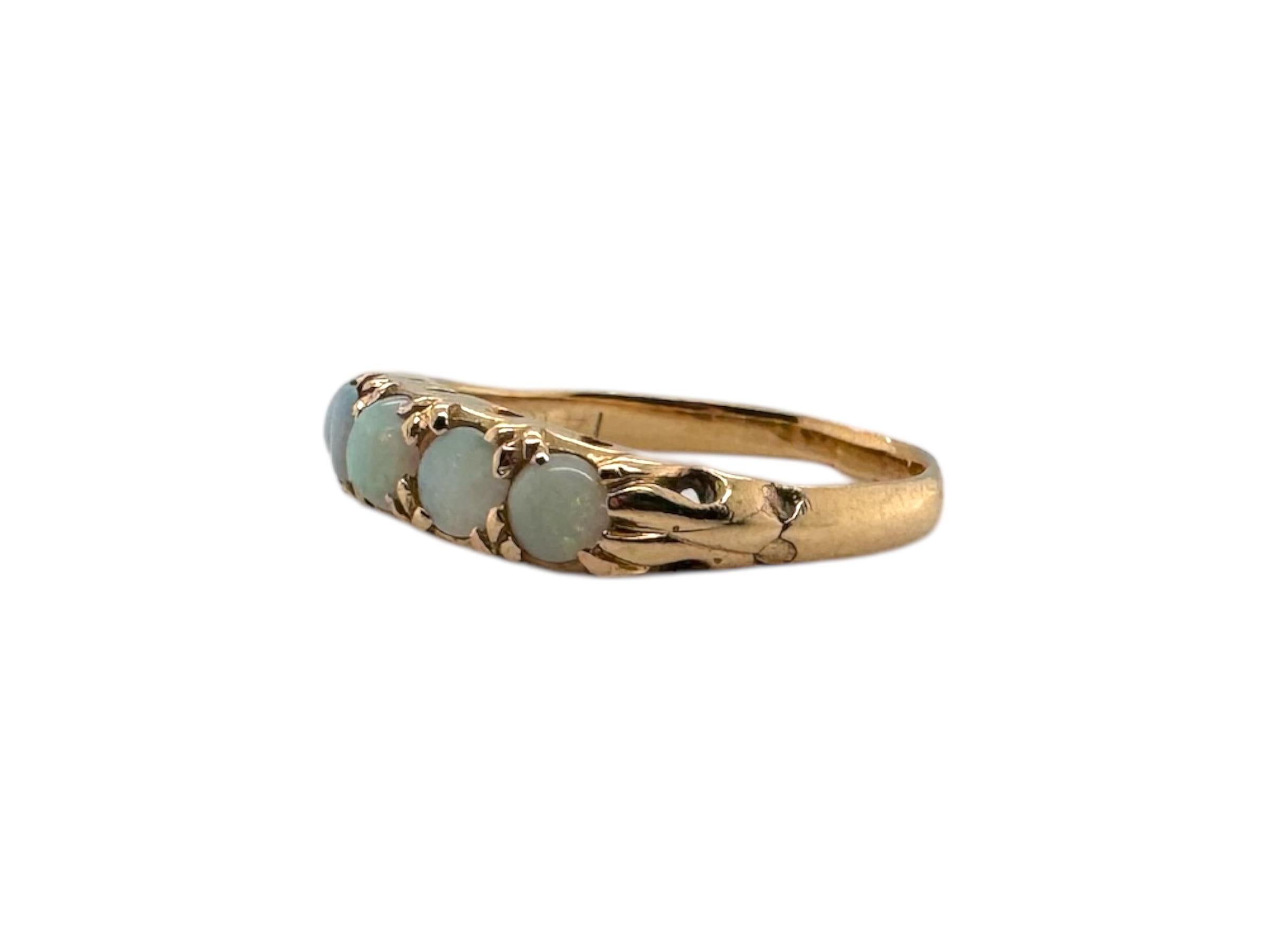 Vintage Matching Opal Rose Gold Band Rings For Sale 1