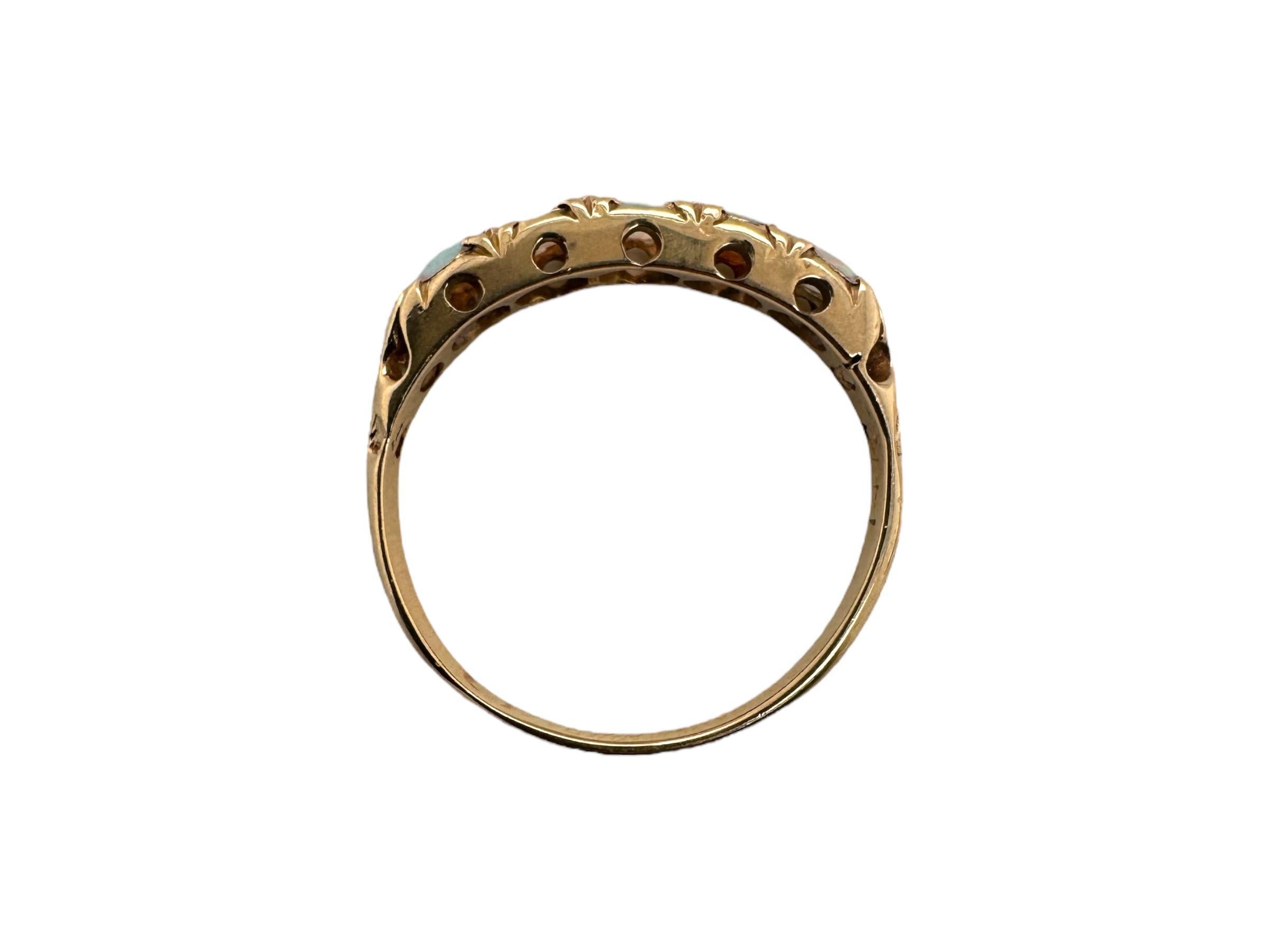 Vintage Matching Opal Rose Gold Band Rings For Sale 3