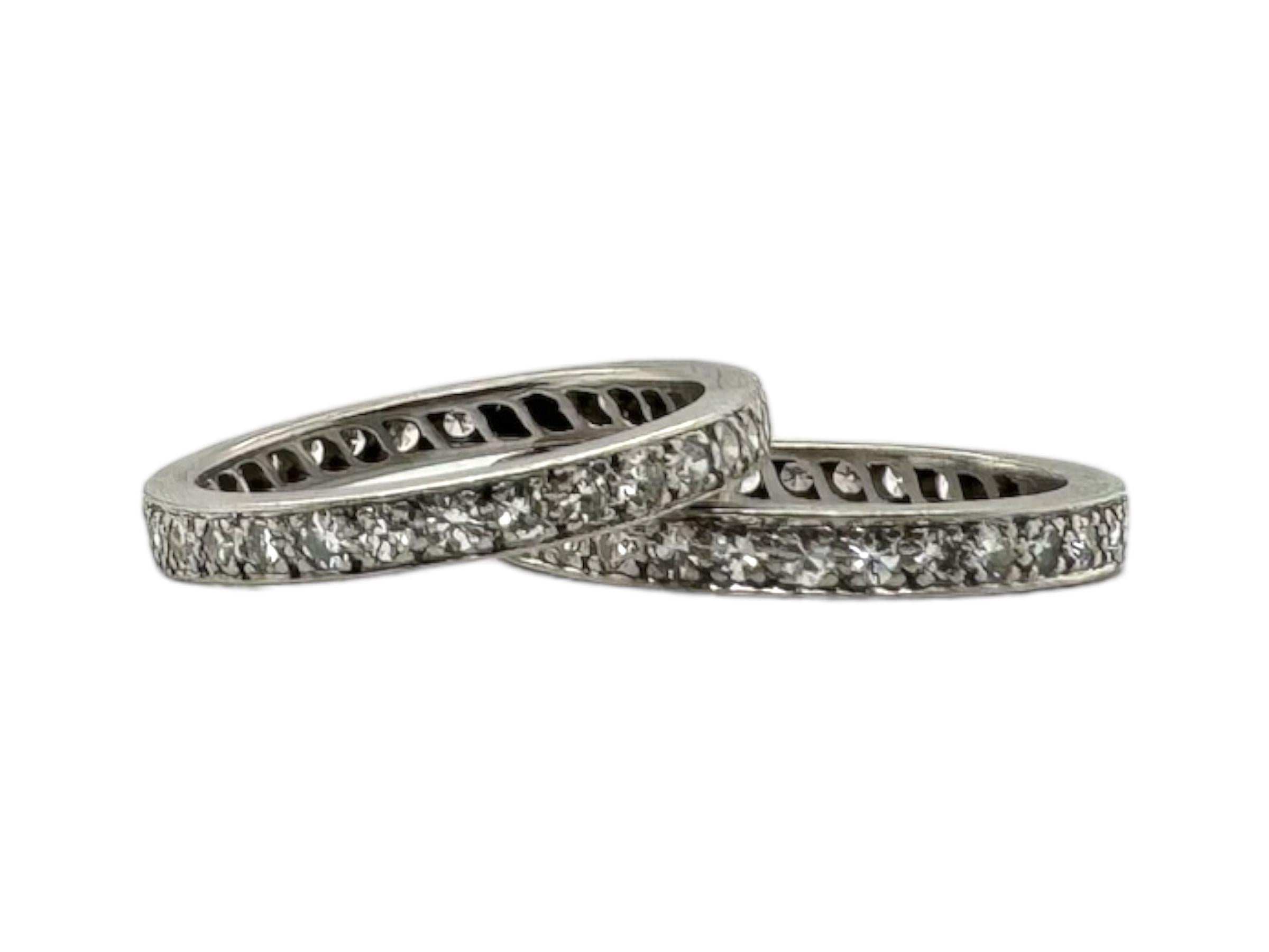 Rétro Vintage By, fasce per l'eternità in platino con diamanti, misura 6,5 in vendita