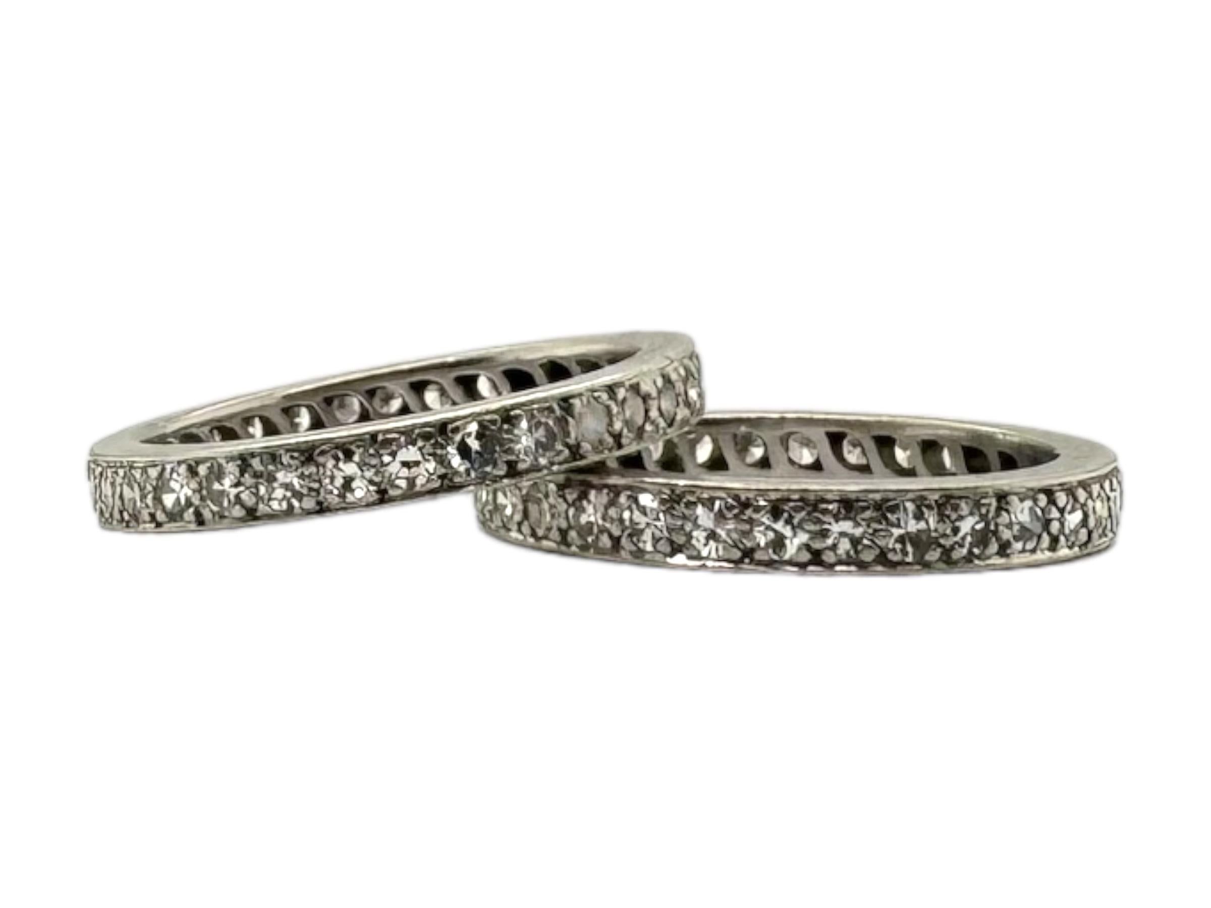 Taglio singolo Vintage By, fasce per l'eternità in platino con diamanti, misura 6,5 in vendita
