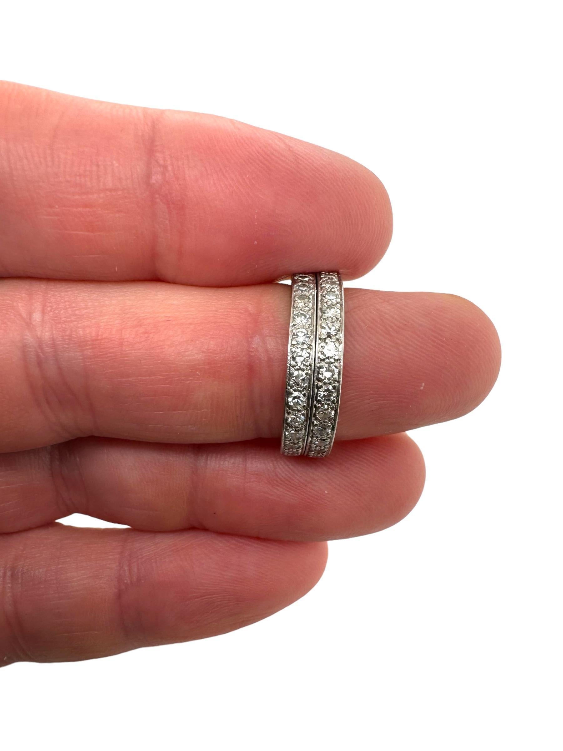 Vintage By, fasce per l'eternità in platino con diamanti, misura 6,5 in vendita 1