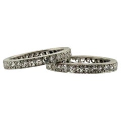Vintage Eternity-Ringe aus Platin mit passenden Diamanten Größe 6,5