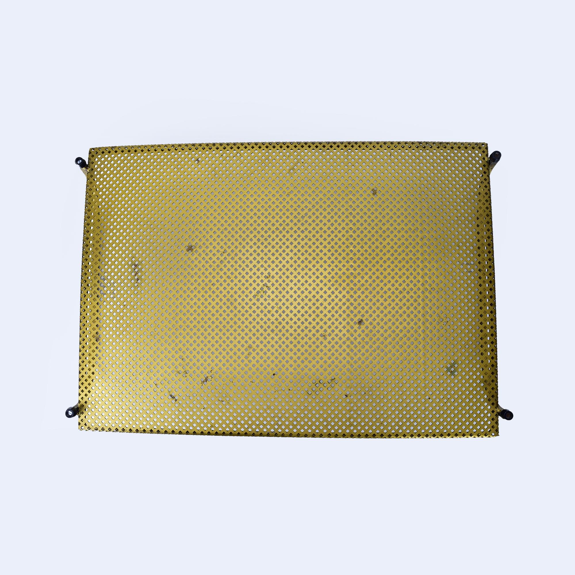 Mid-Century Modern Vintage Mathieu Mategot Style Perforated Metal Tray with Handles For Sale