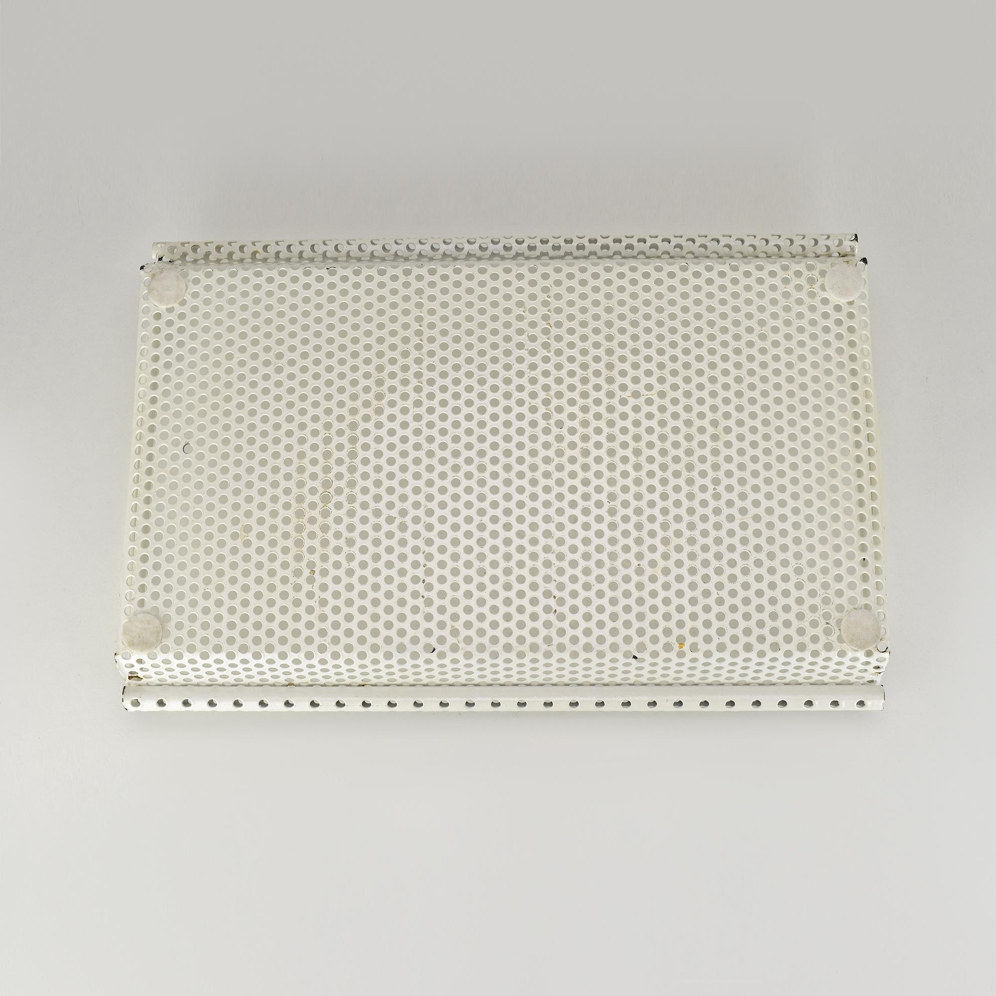 Vintage Mathieu Mategot Style Perforated Metal Tray with Handles In Good Condition For Sale In Bad Säckingen, DE