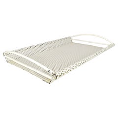 Vintage Mathieu Mategot Style Perforated Metal Tray with Handles