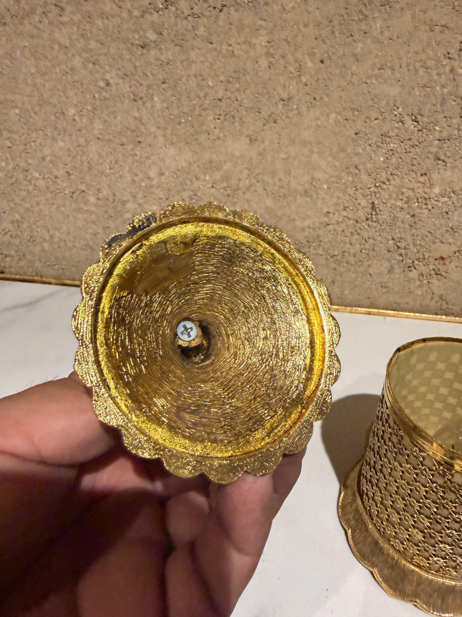 Vintage Matson Gold Tone Electric Vanity Light Lamp For Sale 4