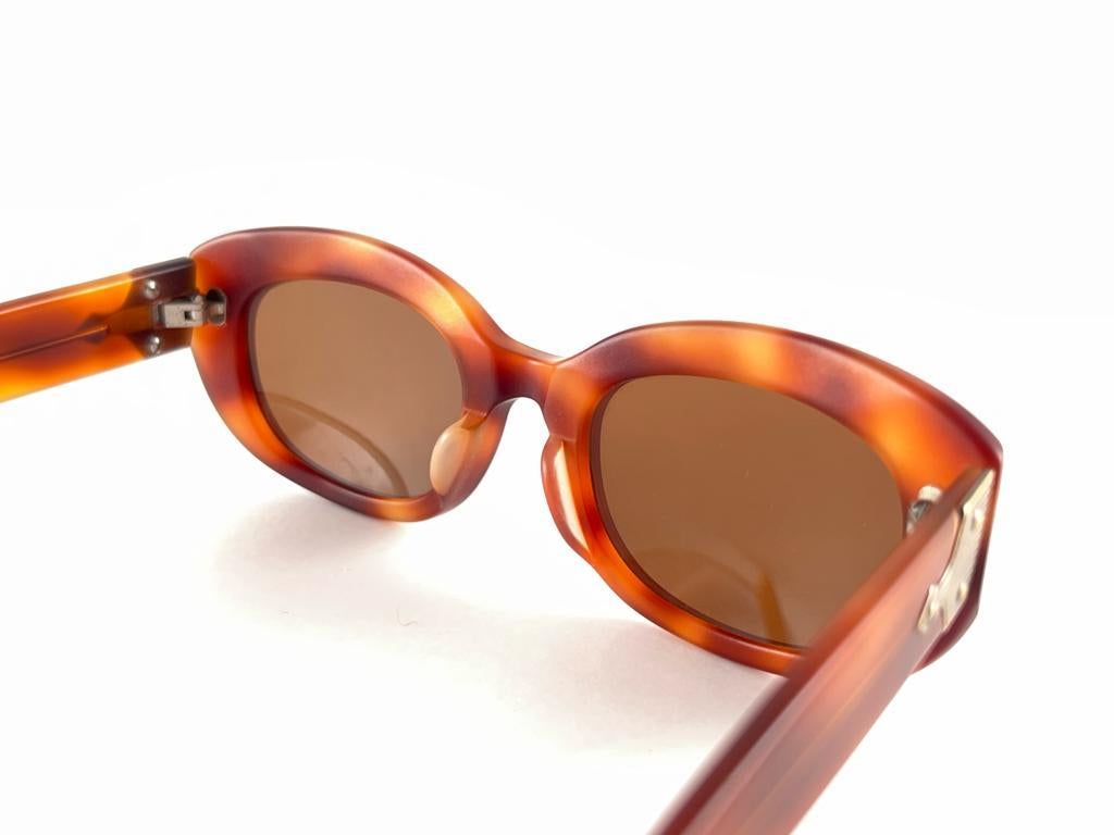  Vintage Matsuda 10613 Mate Tortoise Brown Lenses 90's Made in Japan Sunglasses For Sale 8