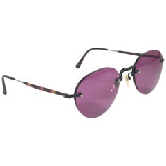 Vintage Matsuda 2825 Rimless Oval Sunglasses Made in Japan, 1990s