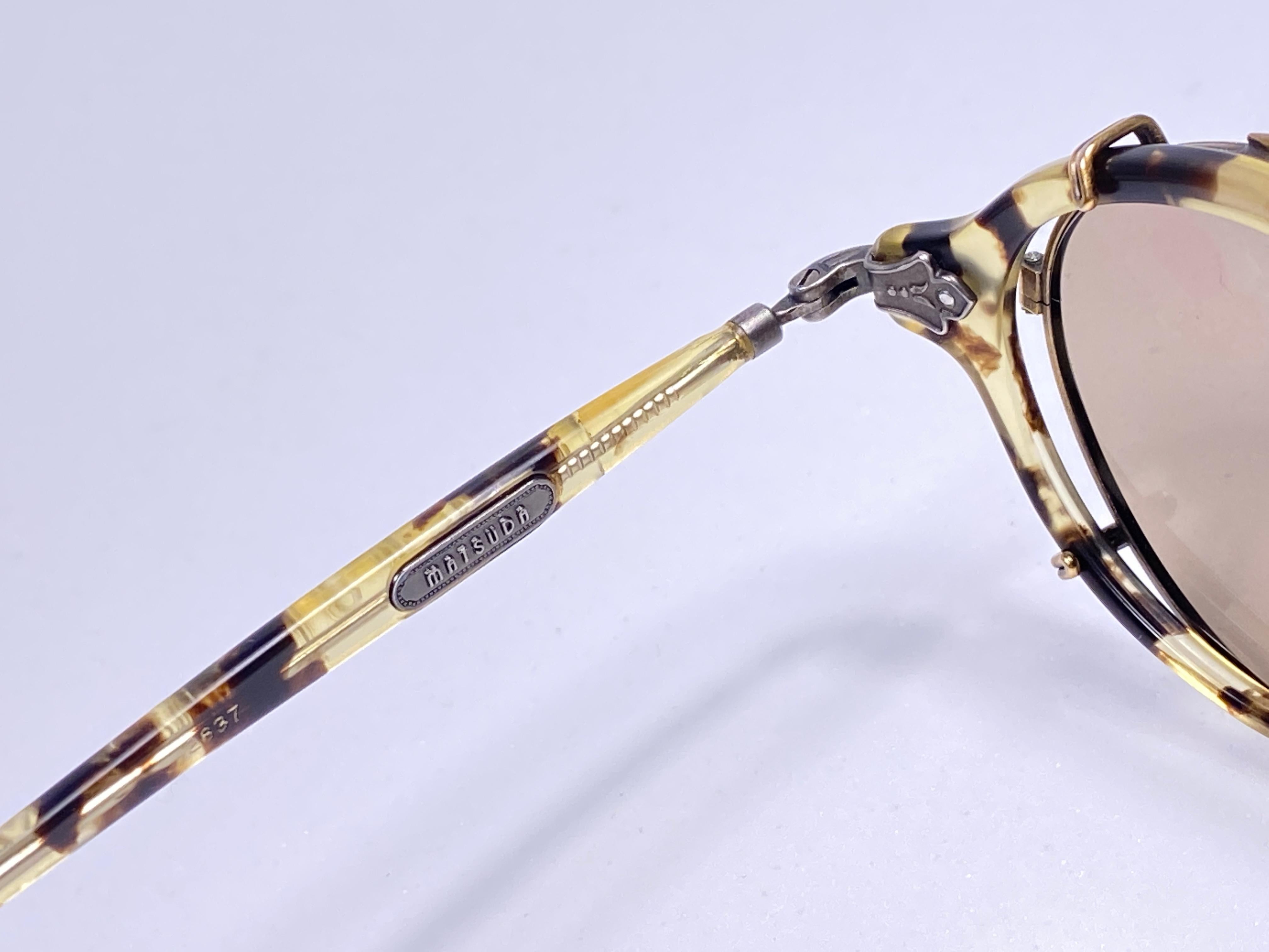 Vintage Matsuda 2837 Light Tortoise Clip On RX 1990's Made in Japan Sunglasses 1