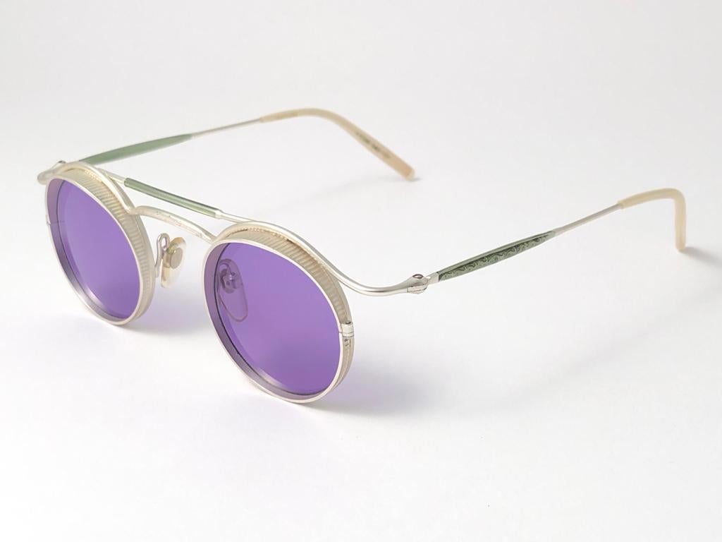  Vintage Matsuda 2903 Round Silver Matte Purple  1990's Made in Japan Sunglasses 1