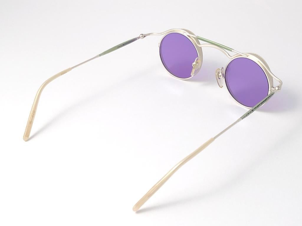  Vintage Matsuda 2903 Round Silver Matte Purple  1990's Made in Japan Sunglasses 2