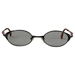 Vintage MATSUDA Black Red Silver Metal Prescription Eyewear