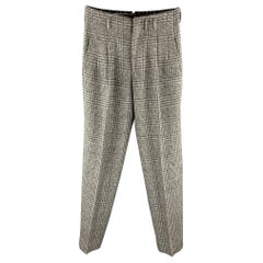 Vintage MATSUDA Size 30 Grey Plaid Wool Zip Fly High Waisted Dress Pants
