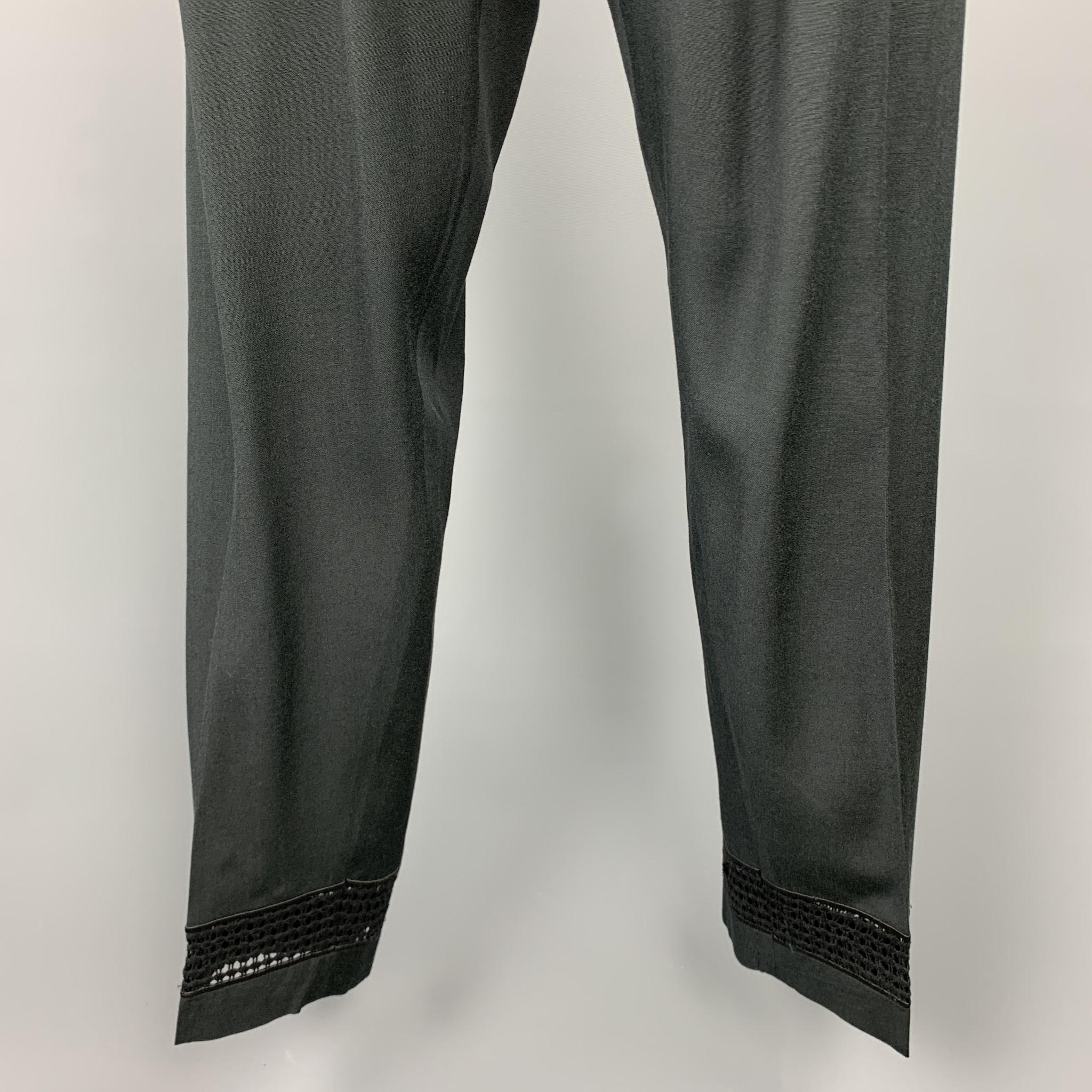 Vintage MATSUDA Size 42 Black Rayon / Wool Notch Lapel Suit 5