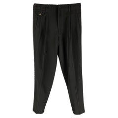 Vintage MATSUDA Taglia M Pantaloni a pieghe in cotone nero