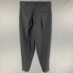 Vintage MATSUDA Size M Black Wool Pleated Dress Pants